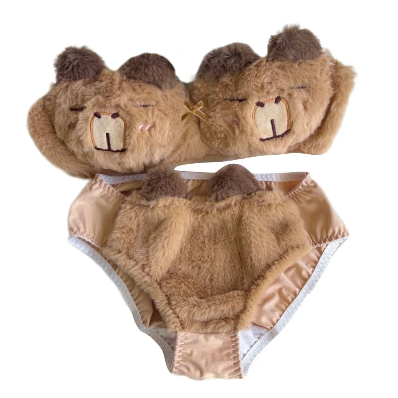 Lingerie Capybara. Ensemble lingerie soutien-gorge et culotte