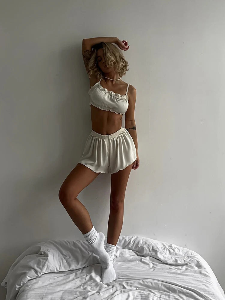 Sexy Pyjama Set. 2 Pieces Suits Top+Short