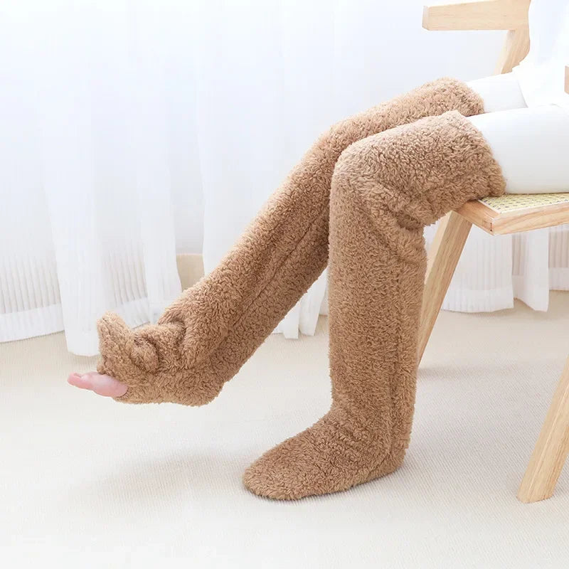 Flauschige hohe Socken Teddy Legs