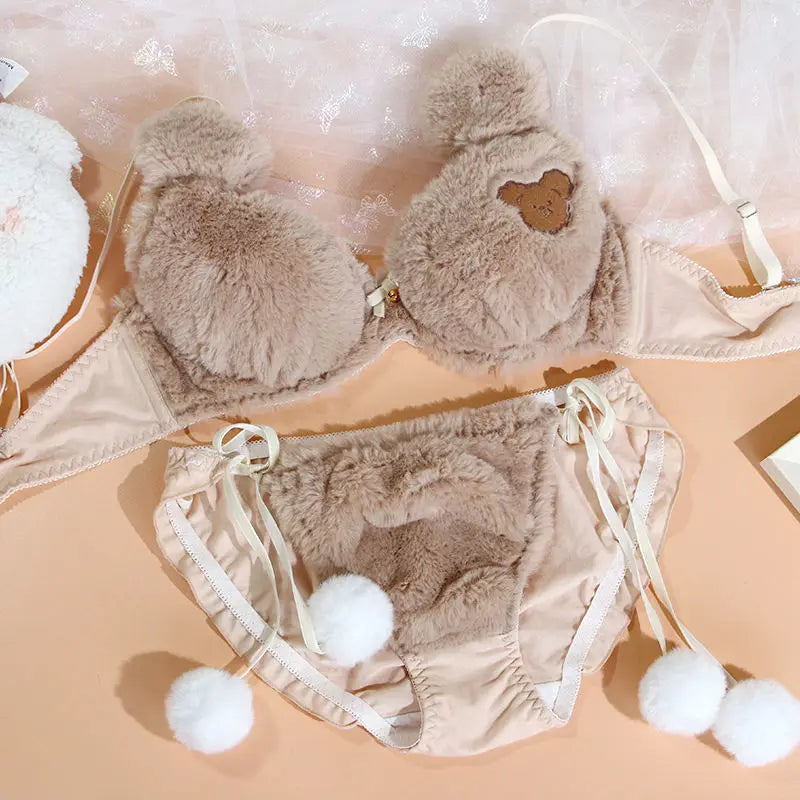 Cozy bear duo Lingerie. Lingerie set bra and panties