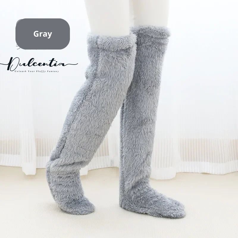 Fluffy High Socks Teddy Legs